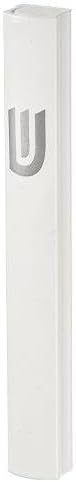 A&S Mezuzot Mezuza Aluminum Waterproof Case Peel & Stick Easy Installation Home Blessing (White, 7inch)