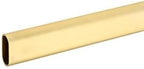Oval Closet Rod with End Supports that have Dual Rear Facing 5mm Pins (Matte Brass, Custom 31-47 Inches)