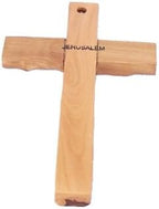 Holy Land Market Olive wood Cross from Bethlehem with a Certificate and Lord prayer card (6 Inches)