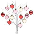 Valery Madelyn 25Pcs Valentine's Day Heart Shaped Ornaments Gift Pack, Christmas Craft Heart Decorations, Clear Transparent Red Pink Gold Christmas Baubles Hanging Party Wedding Decor