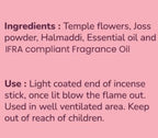Rose Incense Sticks, 80 Sticks - Charcoal Free, Handmade by Indian Artisans, Perfect Housewarming Gift, Promotes Love & Care