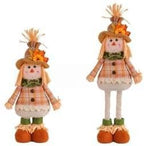 Extension-Type Scarecrow Doll for Fall Decor, Fall Gnomes,Thanksgiving Harvest Decorations, Expandable Garden Gnomes, Indoor Outdoor (Style D(Girl))