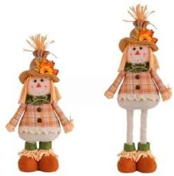 Extension-Type Scarecrow Doll for Fall Decor, Fall Gnomes,Thanksgiving Harvest Decorations, Expandable Garden Gnomes, Indoor Outdoor (Style D(Girl))
