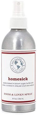 ECO CANDLE CO. Room & Linen Spray, Homesick, 8 oz. - Scents Of Apples, Sugar, Butter, & Spices - Recycled Aluminum Bottle, No Propellents, Pump Top, All Natural Ingredients