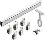 Closet Rod Kit - Oval Rod, 92 inch (2337mm) long with 6 end caps and center support. (Chrome)