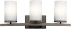 KICHLER Crosby 23" 3 Light Vanity Light Satin Etched Cased Opal Olde Bronze®,White