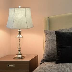 Tootoo Star Brown Large Drum Lamp Shade for Chandeliers Floor Light and Table Lamp,12x16x11" Spider,Fabric Natural Linen Hand Crafted (White)