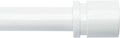 Curtain Rods for Windows 16 to 240 Inches Adjustable Length 1 Inch Diameter Window Curtain Rod with Aluminium End Cap, White