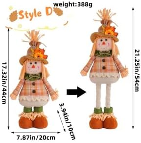 Extension-Type Scarecrow Doll for Fall Decor, Fall Gnomes,Thanksgiving Harvest Decorations, Expandable Garden Gnomes, Indoor Outdoor (Style A(Girl))