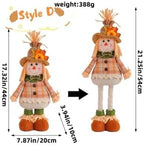 Extension-Type Scarecrow Doll for Fall Decor, Fall Gnomes,Thanksgiving Harvest Decorations, Expandable Garden Gnomes, Indoor Outdoor (Style A(Girl))