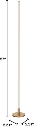 TACAHE Minimalist Corner Floor Lamp - 2700K-6500K Dimmable LED Night Light - Modern Standing Mood Lamp with Remote Control for Living Room, Bedroom - 57" 12W - Gold - 1Pack