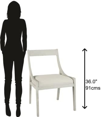 Hekman Sling Arm Chair for Living Room and Bedroom - White Finish, Sturdy Solid Wood Frame, Soft White and Taupe Color, Medium-Weight Linen Accent Chair, Traditional Living Room Furniture Decor