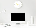 Stephanie Imports Modern Minimalist White & Spring Yellow Silent Wall Clock