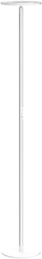 TROND Floor Lamp, LED Torchiere Uplight Lamp, 5 Brightness Aluminum Modern Standing Light, 5500K Natural Daylight, 5000 lm, 71in Tall, 30 Mins Timer, Detachable, for Office Living Room Bedroom, Silver