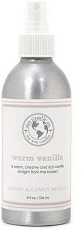 ECO CANDLE CO. Room & Linen Spray, Warm Vanilla, 8 oz. - Scents Of Rich Vanilla - Recycled Aluminum Bottle, No Propellents, Pump Top, All Natural Ingredients