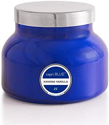 Capri Blue Scented Candles - Soy Candle Wax Blend - Jar Candles - Blue Candle Gifts for Women & Men - Luxury Candles for Home Scented with Vanilla, Bergamot & Sandalwood - Havana Vanilla (19 oz)