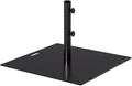 Sundale Outdoor Umbrella Base 40lbs with Stainless Steel Umbrella Tube, Heavy Duty Square Steel Umbrella Stand with Roller, Black