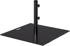 Sundale Outdoor Umbrella Base 40lbs with Stainless Steel Umbrella Tube, Heavy Duty Square Steel Umbrella Stand with Roller, Black