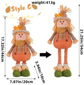 Extension-Type Scarecrow Doll for Fall Decor, Fall Gnomes,Thanksgiving Harvest Decorations, Expandable Garden Gnomes, Indoor Outdoor (Style C(boy))