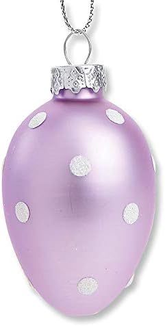 Lillian Vernon Pastel Frost Blown Glass Easter Ornaments - Handcrafted Hanging Tree Decorations, Easter Egg Holiday & Party Decor, 2 in, Assorted, 12-Piece Set