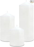 Pillar Candles 3 x 4, 6, and 8 inches, Large Handmade Candles Set of 3, Decorative Candles for Wedding, Home Decoration, Dinner, Church, Multiple Colors Available