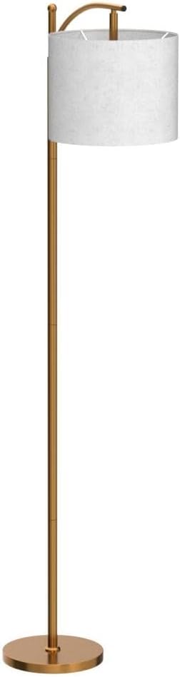 SUNMORY Arc Floor Lamp, Modern Floor Lamp with Romote Control and Stepless Dimmable Bulb, Metal Standing Lamps with Hanging Lampshade for Living Room, Bedroom, Office (Gold)