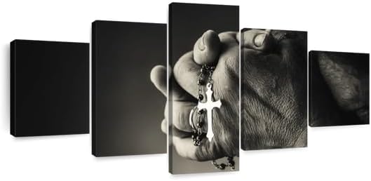 Elephant Stock Christian Prayer Canvas - 5 Panel Pictures Decor - Digital Design Canvas Print - Christian Wall Decor - 29" X 12"