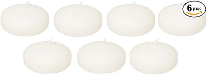 D'light Online Floating Candles Bulk Pack for Events, Weddings, Spa, Home Decor, Special Occasions and Holiday Decorations (Large - 3" (Set of 6), Pale Ivory)