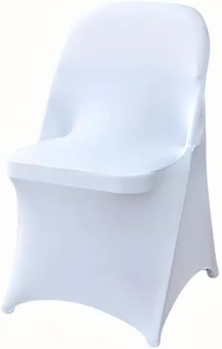 100 Pcs White Folding Chair Cover Washable Removable Universal Fitted Chair Cover Protector for Wedding Party Banquet Holidays Celebration Decoration Chair Covers