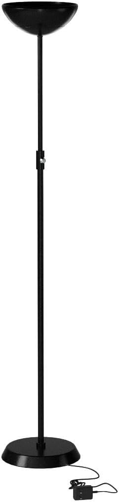 Brightech SkyLite LED Floor lamp, Torchiere Super Bright Floor Lamp for Living Rooms & Offices - 3 Way Dimmable Tall Torch Lamp, High Lumen Standing Pole Lamp for Bedroom Reading - Black