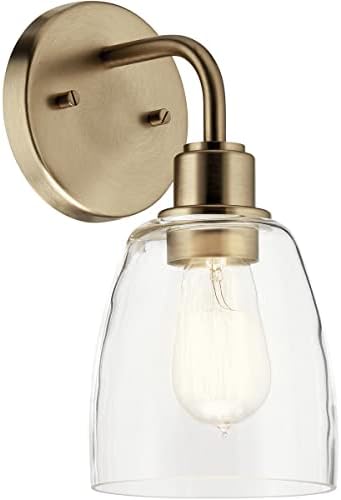 Kichler Meller 11.25 Inch Wall Light, 1 Light Exterior Wall Sconce in Champagne Bronze, (11.25" H x 5.5" W), 5100CPZ