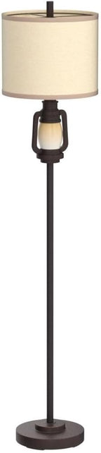 Floor Lamp for Living Room Vintage Standing Lamp with Linen Fabric Hardback Shade Industrial Tall Lamp with Night Light Decor for Living Room, Bedroom,Study, Home Office