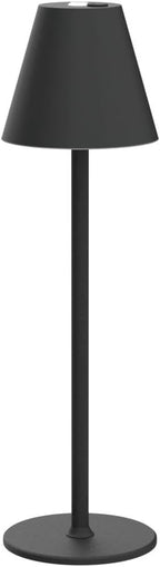 Modern LED Cordless Table Lamp, 4000mAh Rechargeable Battery, 3 Level Brightness Night Light, Metal Shell, Minimalist Design, for Couples Dinner/Coffee Table/Restaurant/Bedroom, Black