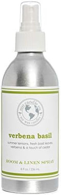 ECO CANDLE CO. Room & Linen Spray, Verbena Basil, 8 oz. - Scents Of Lemons, Verbena, Basil, & Cedar - Recycled Aluminum Bottle, No Propellents, Pump Top, All Natural Ingredients