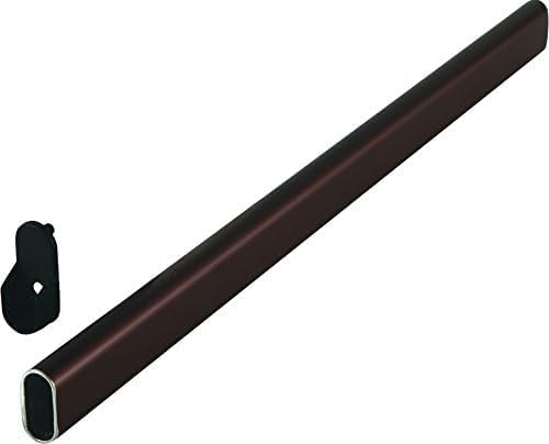 Oval Closet Rod with End Supports that have Dual Rear Facing 5mm Pins (Oil Rubbed Bronze, 24" Wide Space)