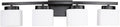 4-Light Matte Black Vanity Light Fixture with White Glass Shade for Bathroom Over Mirror, 31.5 Inches