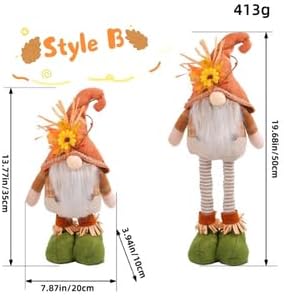 Extension-Type Scarecrow Doll for Fall Decor, Fall Gnomes,Thanksgiving Harvest Decorations, Expandable Garden Gnomes, Indoor Outdoor (Style A(Girl))