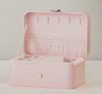 SONGMICS Jewelry Organizer Box, Travel Jewelry Case, 2-Layer Travel Case for Earrings, Necklaces, Bracelets - Portable Jewelry Storage with Large Capacity, Gift Idea, Jelly Pink UJBC166R01