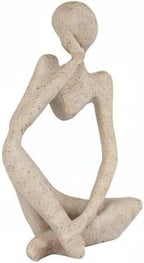 Sandstone Resin Thinker Style Abstract Sculpture Statue Collectible Figurines Home Office Bookshelf Desktop Decor(Small Sandstone,Left)