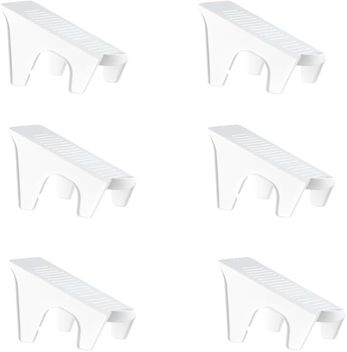 Shoe Stacker Organizers For Closet Shoe Stacker Slots Space Saver Double Layer Stack Shoe Racks, Increase Space by 200% Shoe Stackers for Home Closet Organization (white,6 pack)