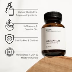 AromaTech Palo Santo & Amber Premium Aroma Oil – Grounding & Inspiring Home Fragrance with Notes of Clary Sage & Lavandin for Scent Diffusers, Cold-Air and UltraSonic Scent Machines (10 mL)