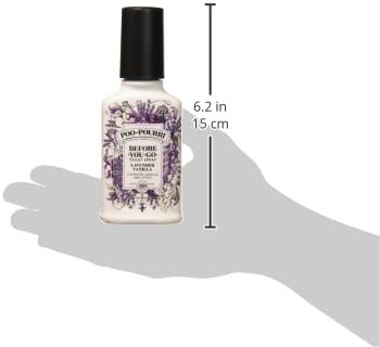 Poo-Pourri Before-You-Go Toilet Spray, Lavender Vanilla, 4 Fl Oz, Up to 200 Uses, Bathroom Odor Deodorizer, Plant-Based with Essential Oils, for Home or Work, Lavender, Vanilla and Citrus Scent