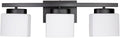 3-Light Bathroom Vanity Light Fixture Over Mirror, Modern Matte Black Vanity Lights with Milky Glass Shade, 23 inches Vanity Lighting Fixtures for Bathroom Lighting