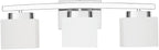 3-Light Bathroom Light Fixture Over Mirror, Modern Chrome Vanity Fixture with Milky Glass Shade, 23 inches Bath Light for Bath Vanity Lighting
