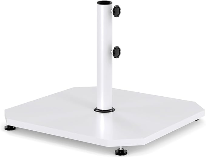 Sundale Outdoor Umbrella Base 40lbs with Stainless Steel Umbrella Tube, Heavy Duty Steel Umbrella Stand, White
