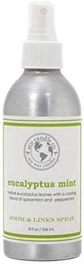 ECO CANDLE CO. Room & Linen Spray, Eucalyptus Mint, 8 oz. - Scents Of Eucalyptus, Spearmint, & Peppermint - Recycled Aluminum Bottle, No Propellents, Pump Top, All Natural Ingredients