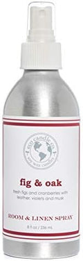 ECO CANDLE CO. Room & Linen Spray, Fig & Oak, 8 oz. - Scents Of Figs, Cranberries, Leather, & Musk - Recycled Aluminum Bottle, No Propellents, Pump Top, All Natural Ingredients