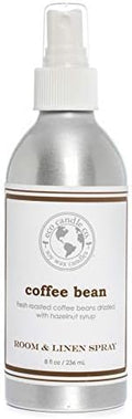 ECO CANDLE CO. Room & Linen Spray, Coffee Bean, 8 oz. - Scents Of Coffee Beans & Hazelnut - Recycled Aluminum Bottle, No Propellents, Pump Top, All Natural Ingredients