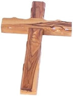 Holy Land Market Olive wood Cross from Bethlehem with a Certificate and Lord prayer card (6 Inches)