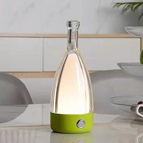 'Anna' Modern Table Lamp, Portable Wireless Bottle LED Light, Dimming Touch Control Switch, USB Rechargeable, Stylish Light for Home, Office, Hotel and Restaurant (Red)